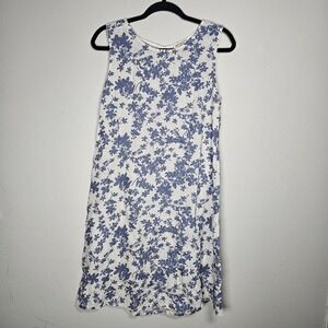 Terzo Millennio Womens Large Floral Sleeveless Linen Dress Made In Italy